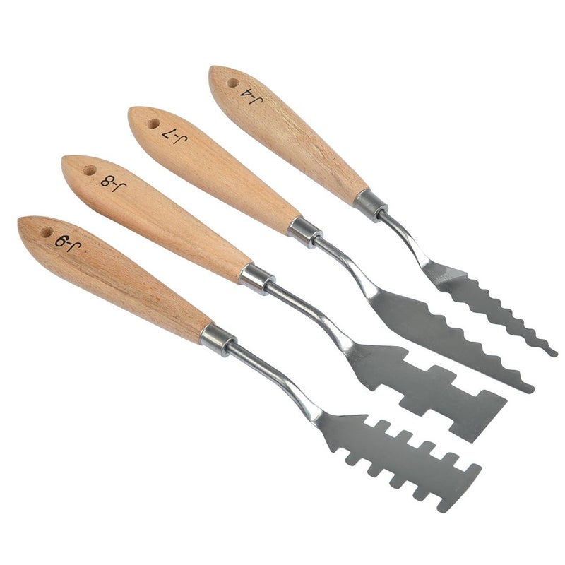 FOCCTS 13 Pcs Palette Knife Set, Stainless Steel Spatula Knives, Wooden Handle Painting Pallet Knife Set for Oil, Acrylic Mixing, 13 Distinctive Blade Shapes - Image 4
